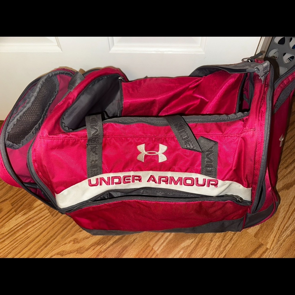 Under Armour Crimson and Gray Sports Bag